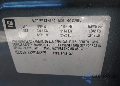 2008 Cadillac Cts from USA, damaged, VIN 1G60T57G880156809